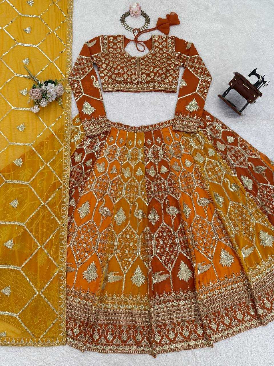 YNF Wholesale Faux Georgette Wedding Lehenga RIN162 373 | Surat Manufacturer