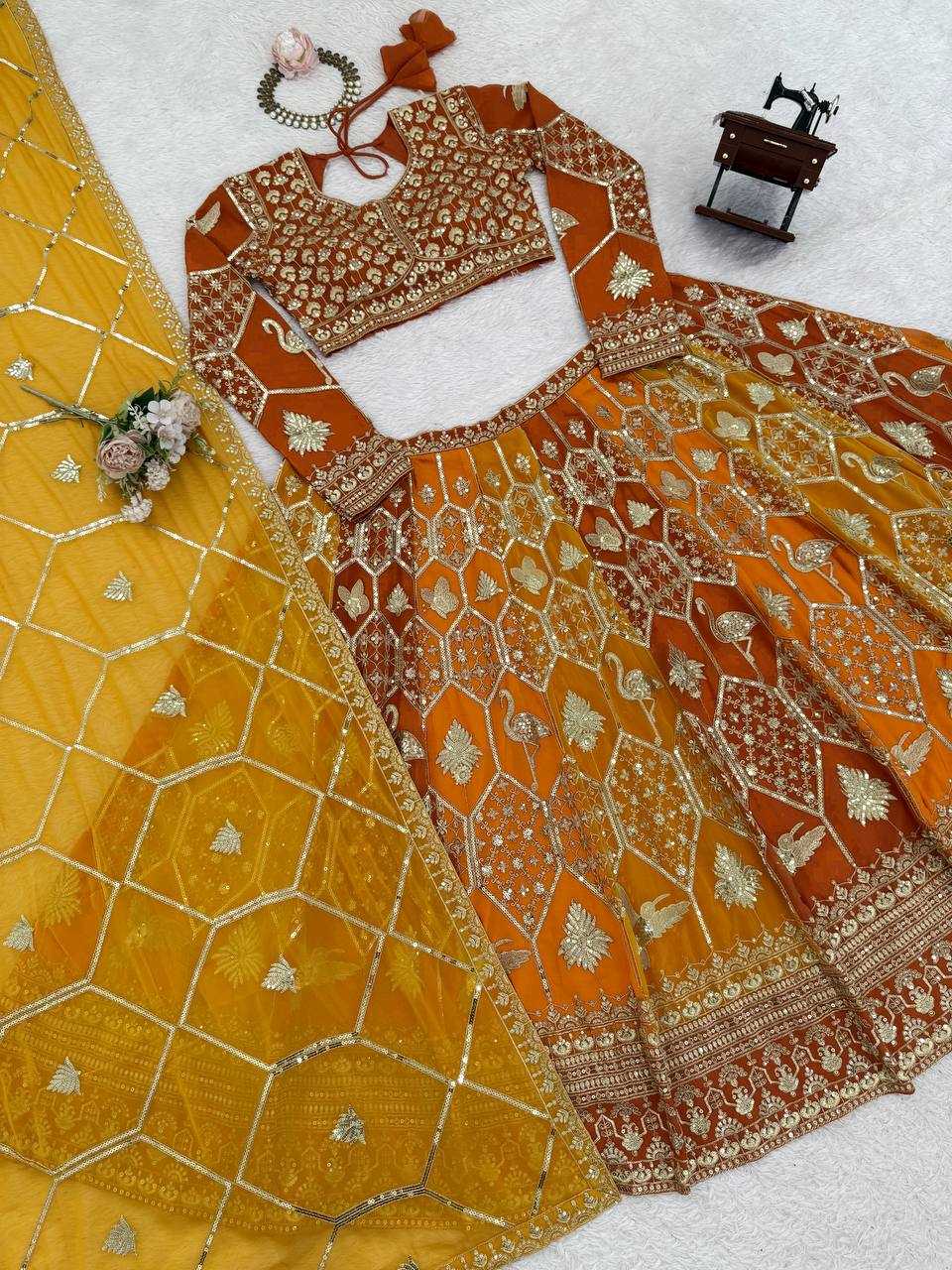 YNF Wholesale Faux Georgette Wedding Lehenga RIN162 373 | Surat Manufacturer