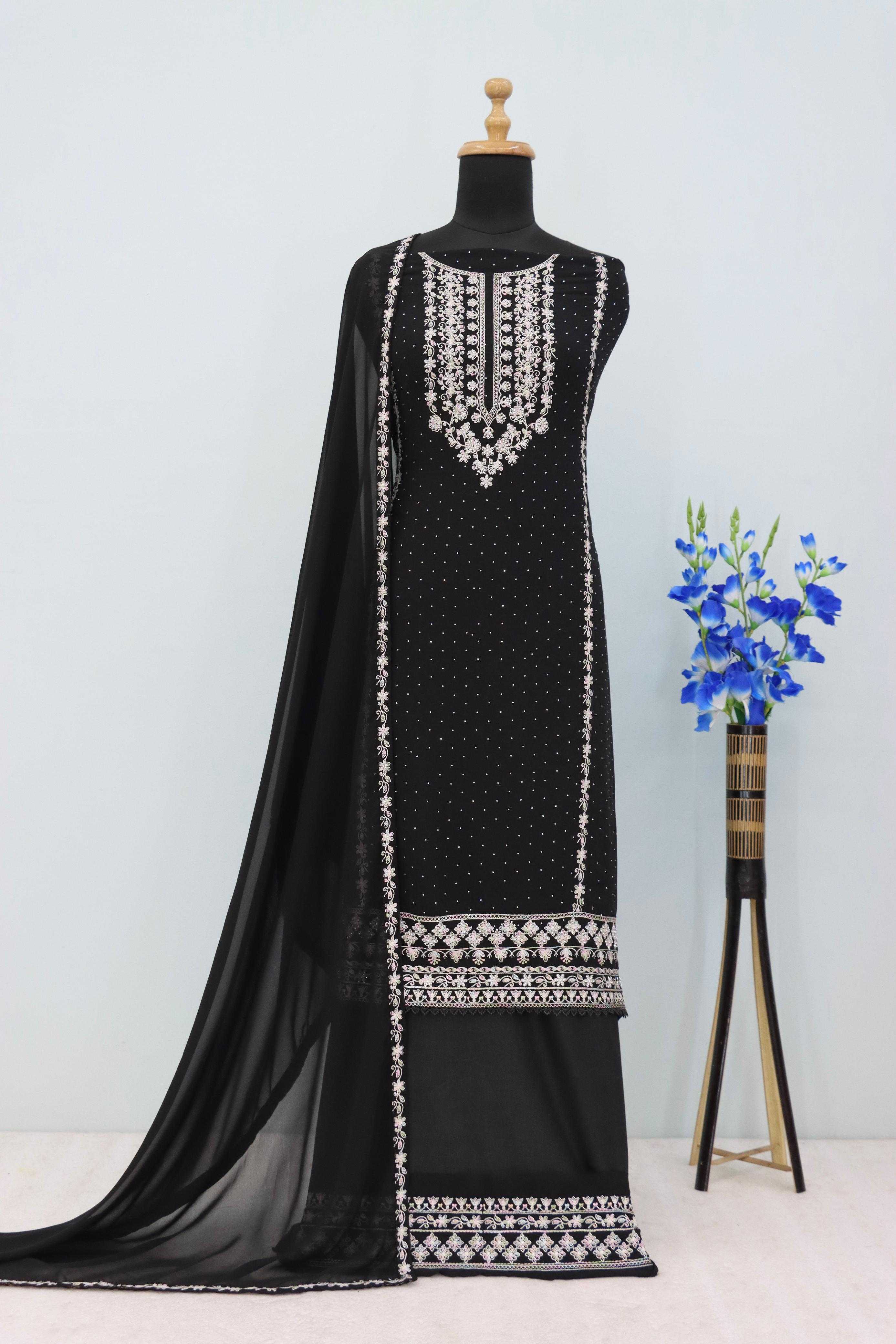 YNF Wholesale Faux Georgette Embroidery Suits RIN236 TAWAKKAL 1304 | Surat Manufacturer