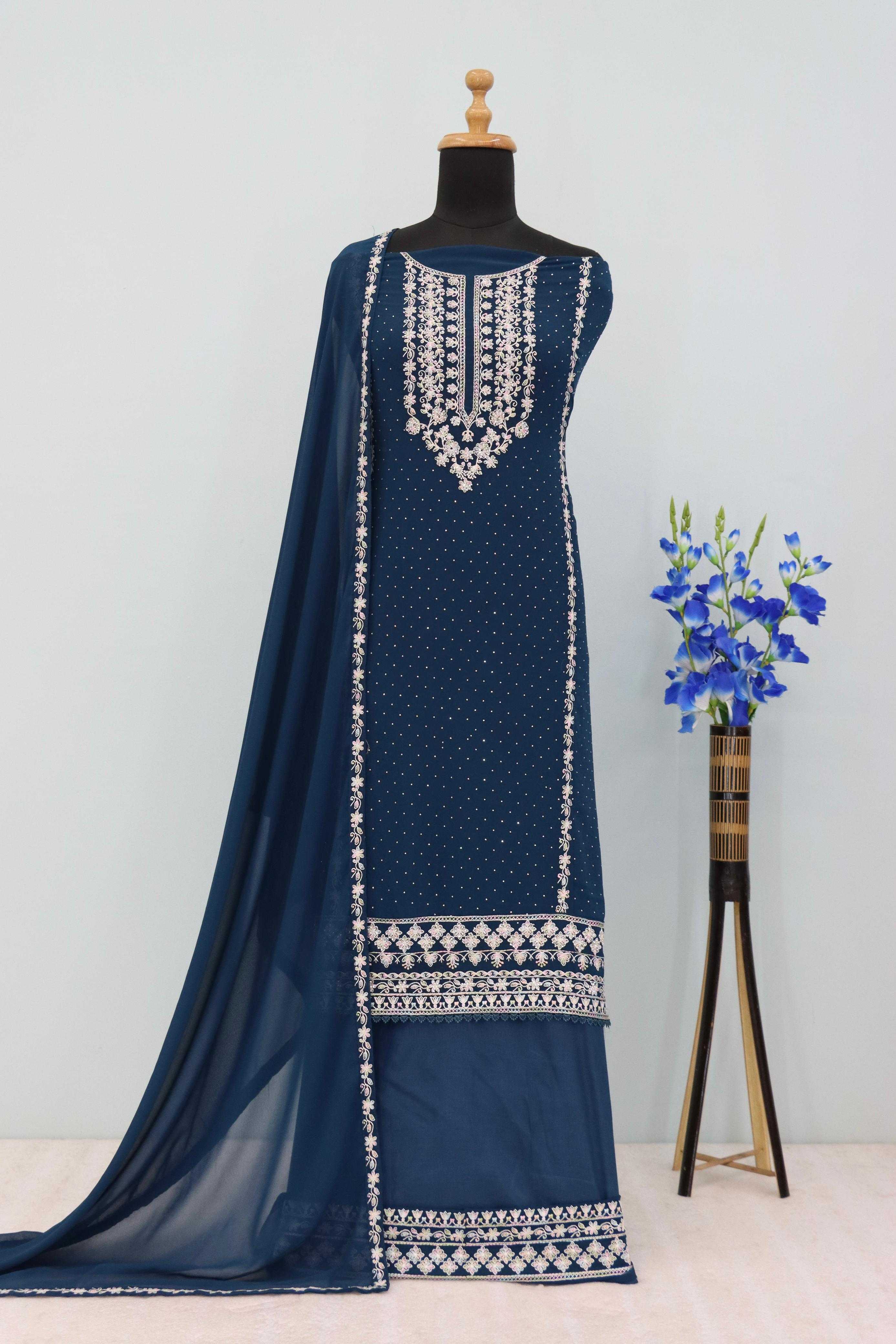 YNF Wholesale Faux Georgette Embroidery Suits RIN236 TAWAKKAL 1304 | Surat Manufacturer