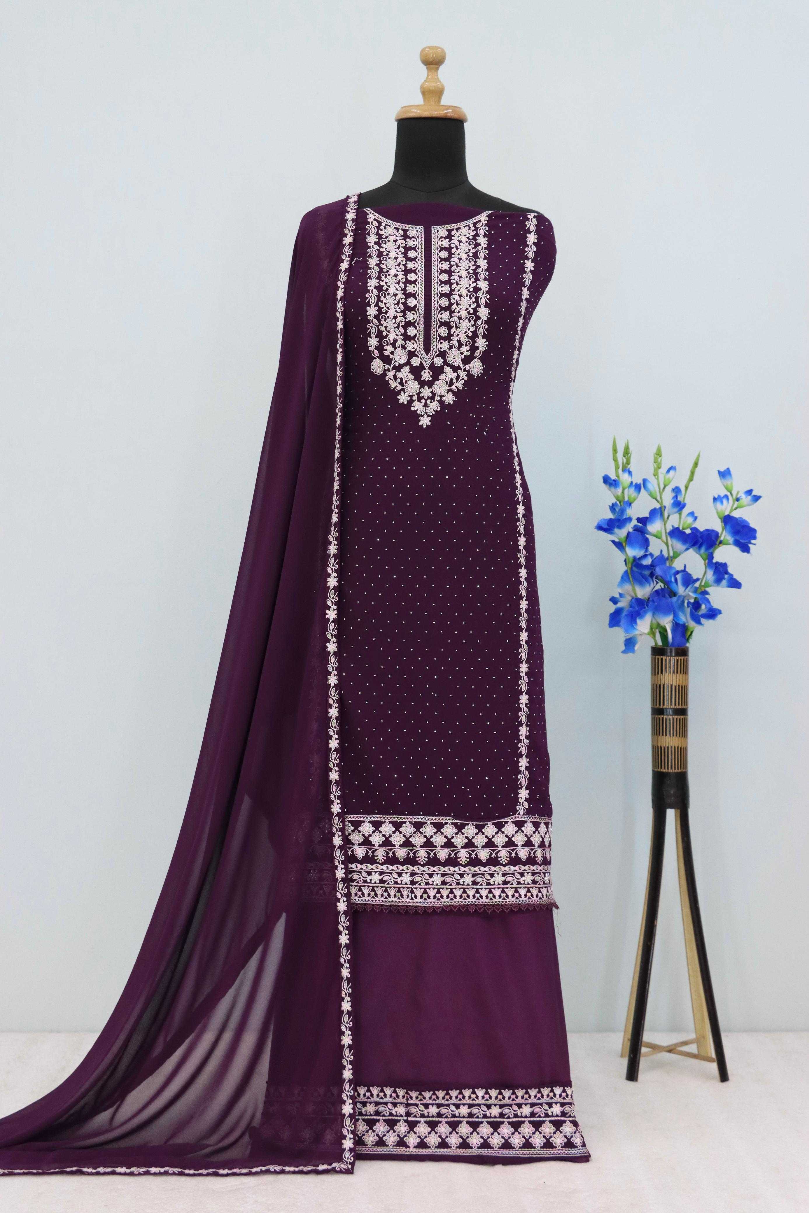 YNF Wholesale Faux Georgette Embroidery Suits RIN236 TAWAKKAL 1304 | Surat Manufacturer