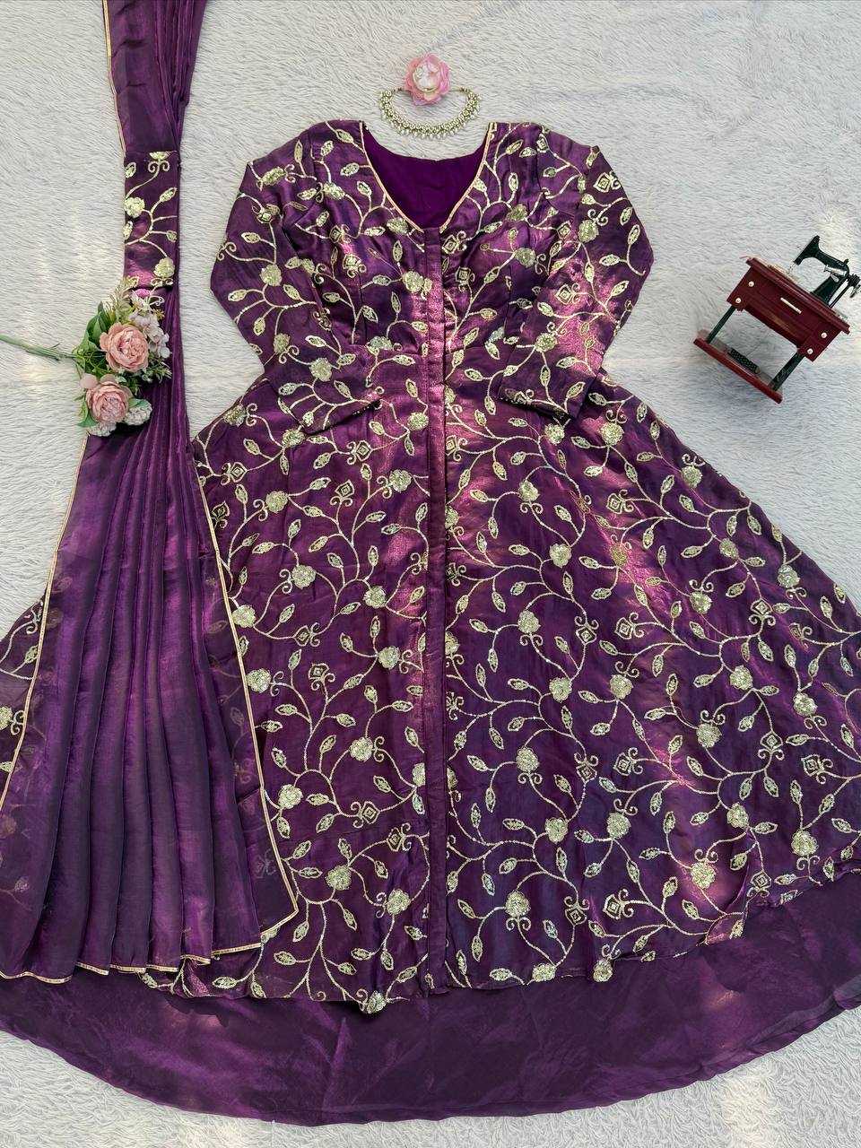 YNF Wholesale FENDY Silk Wedding Gown RIN133 1566 | Surat Manufacturer