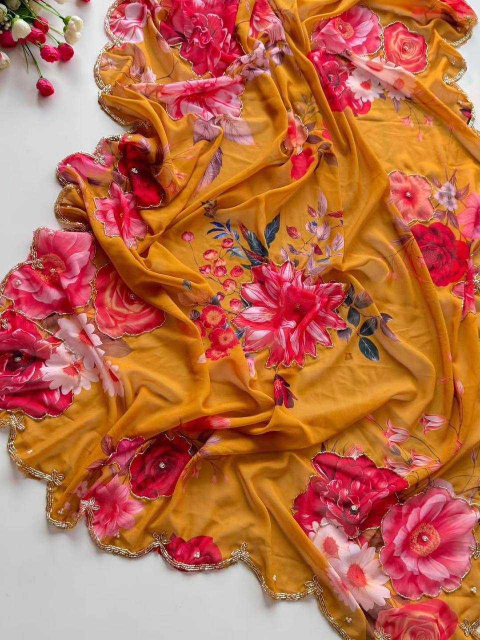 YNF Wholesale Georgette Party Wear Sarees KESH518 4443 | Surat Manufacturer