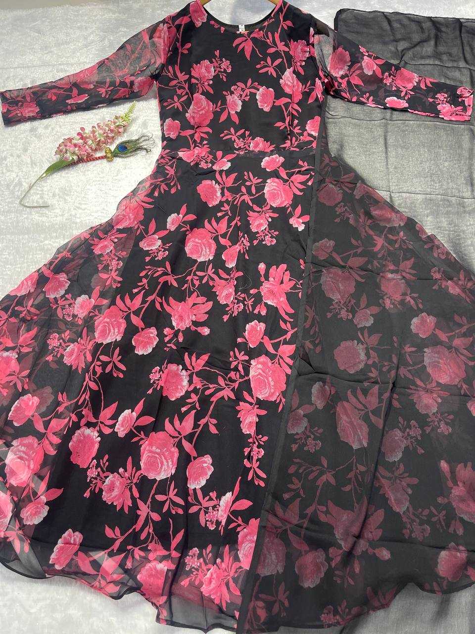 YNF Wholesale Georgette Printed Gowns KESH544 georgette | Surat Manufacturer