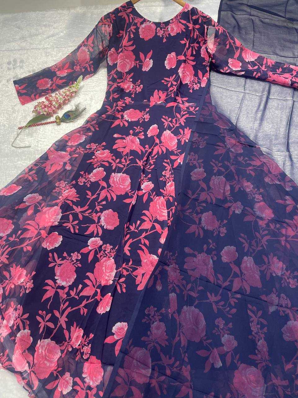 YNF Wholesale Georgette Printed Gowns KESH544 georgette | Surat Manufacturer
