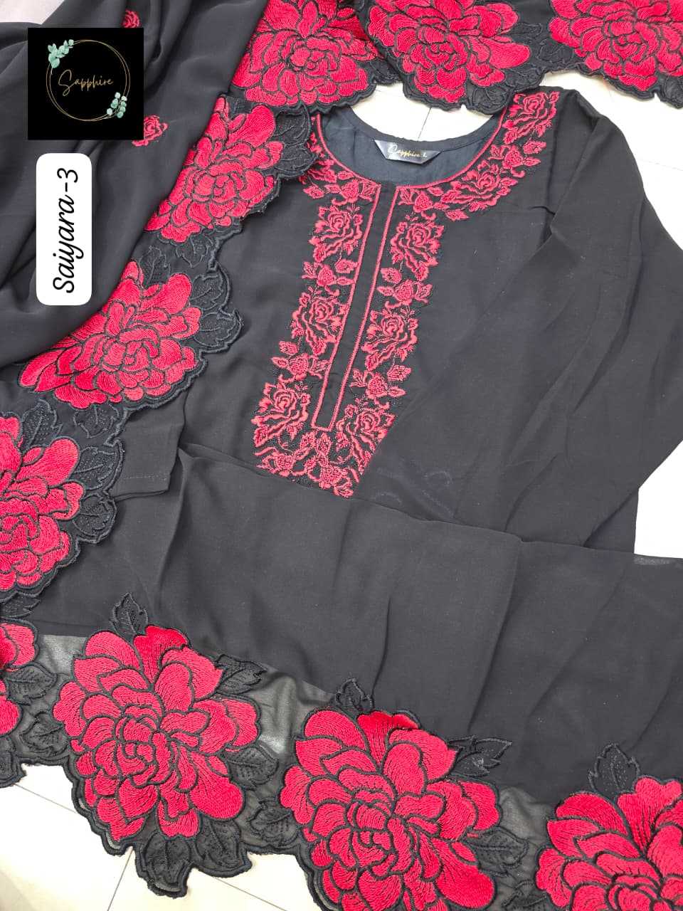 YNF Wholesale Georgette Embroidery Suits KESH557 SAIYAARA-3 | Surat Manufacturer