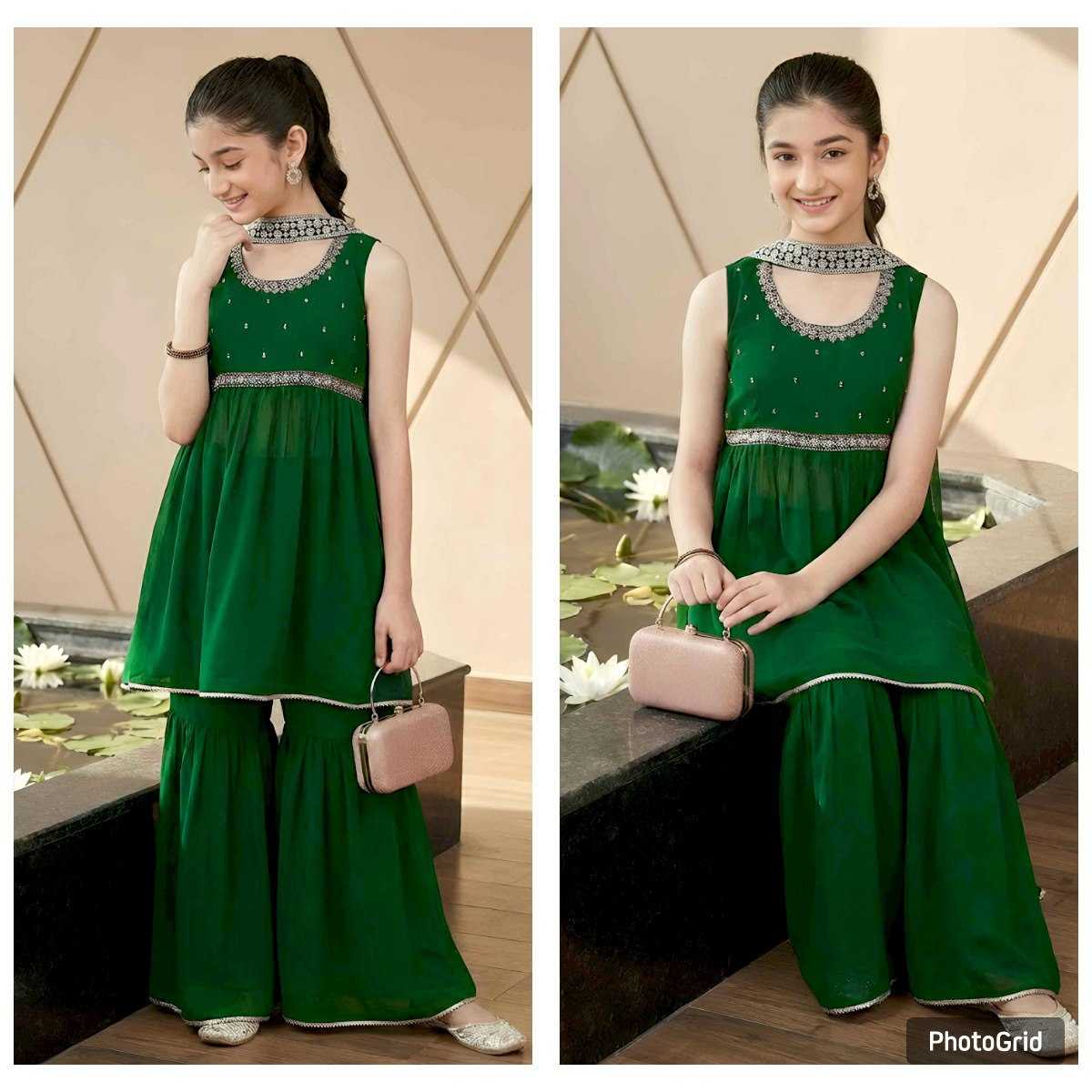 YNF Wholesale Georgette Kids Sharara KESH642 079 | Surat Manufacturer