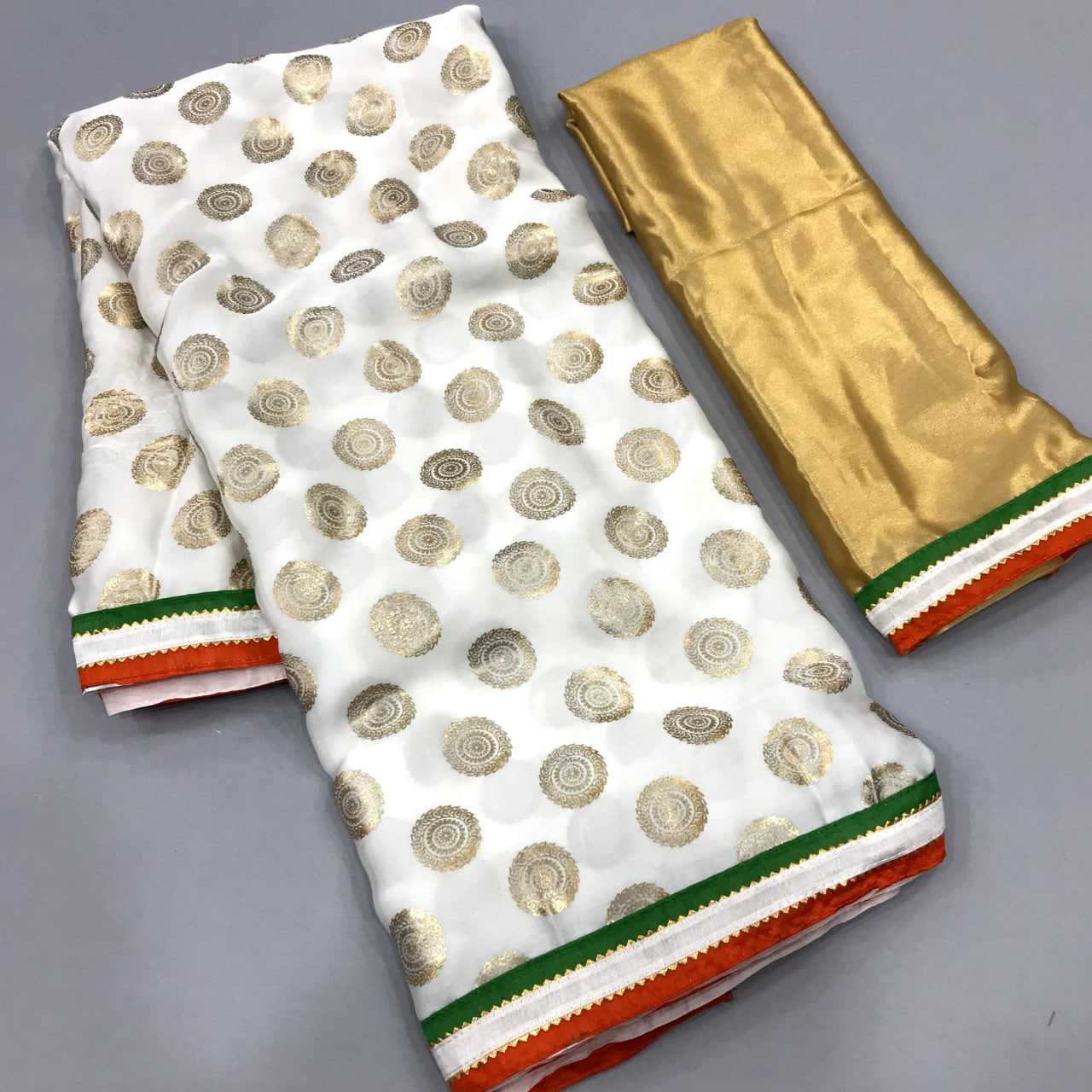 YNF Wholesale Georgette Printed Sarees KESH663 Golden Super | Surat Manufacturer