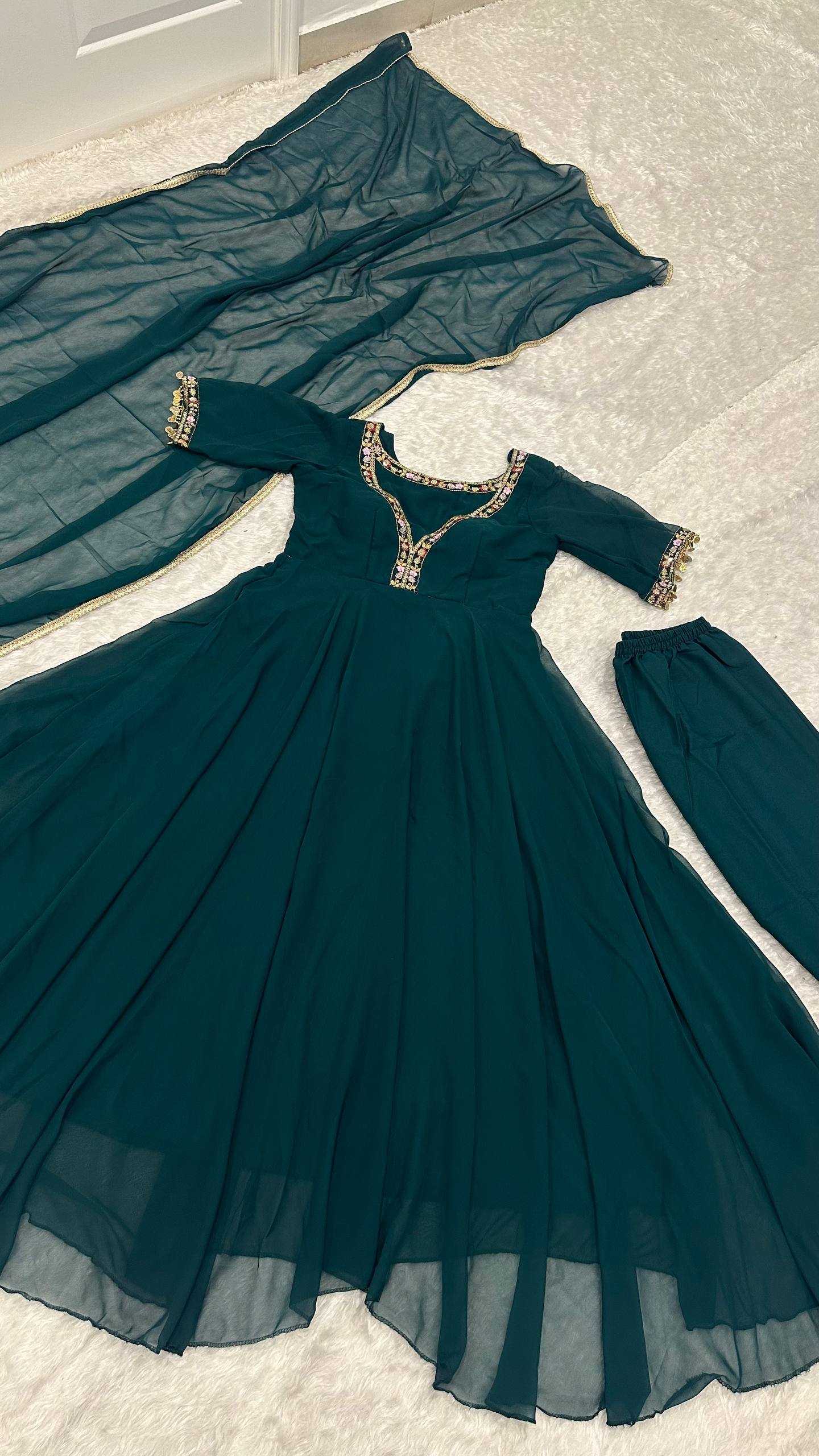 YNF Wholesale Georgette Anarkali Gown RIN213 369 | Surat Manufacturer
