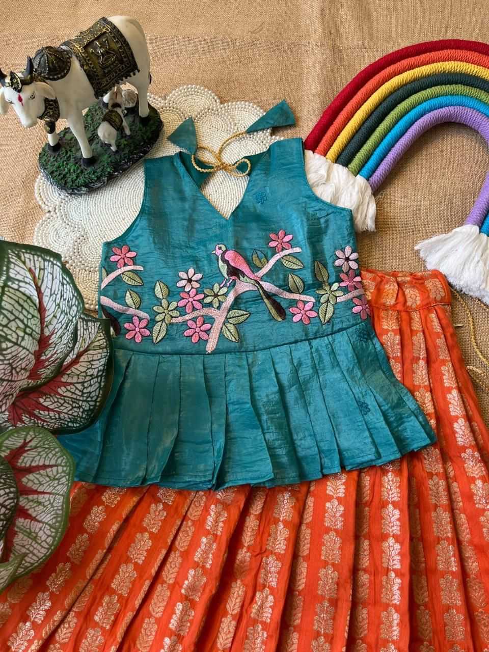 YNF Wholesale Georgette Kids Lehenga RIN235 Gold crush | Surat Manufacturer