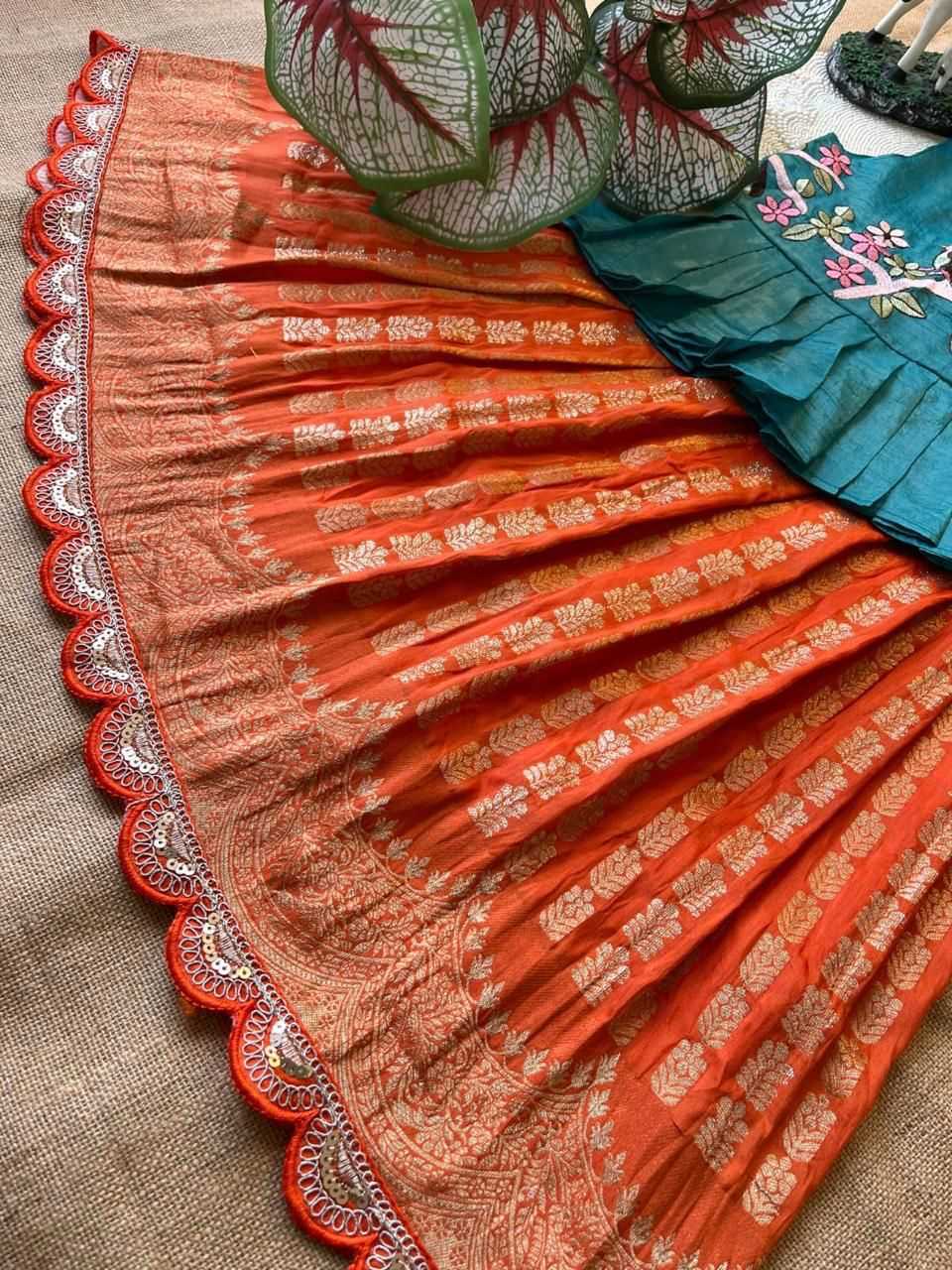 YNF Wholesale Georgette Kids Lehenga RIN235 Gold crush | Surat Manufacturer