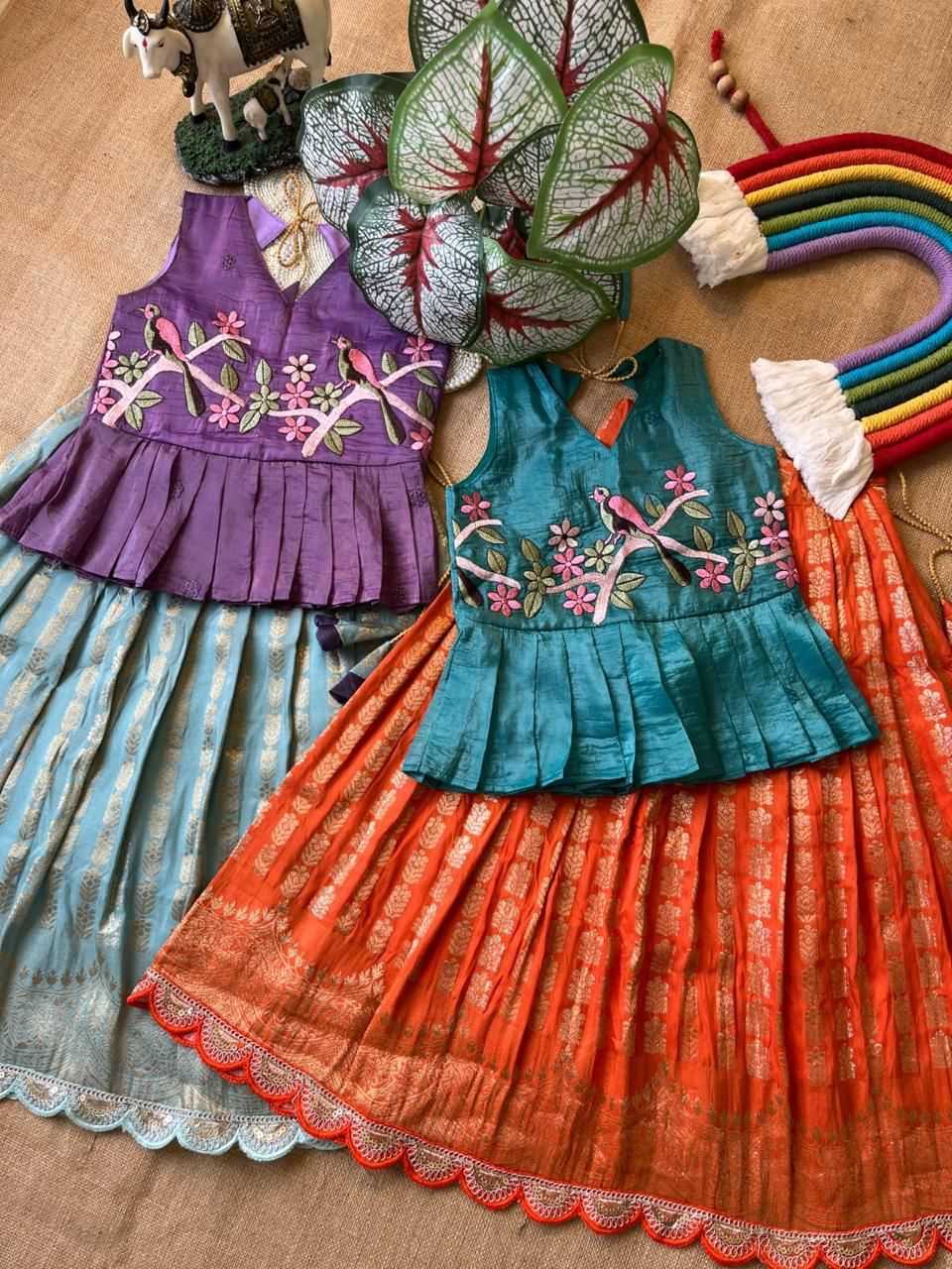 YNF Wholesale Georgette Kids Lehenga RIN235 Gold crush | Surat Manufacturer