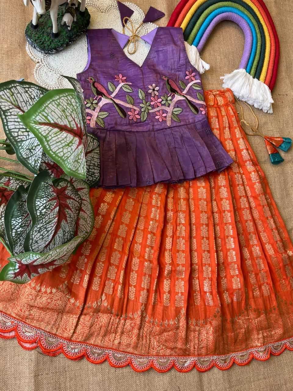 YNF Wholesale Georgette Kids Lehenga RIN235 Gold crush | Surat Manufacturer