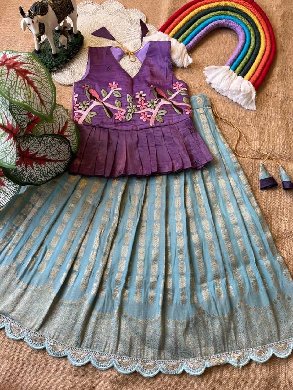YNF Wholesale Georgette Kids Lehenga RIN235 Gold crush | Surat Manufacturer