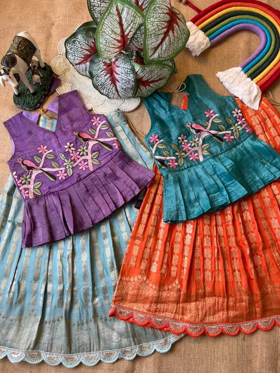 YNF Wholesale Georgette Kids Lehenga RIN235 Gold crush | Surat Manufacturer