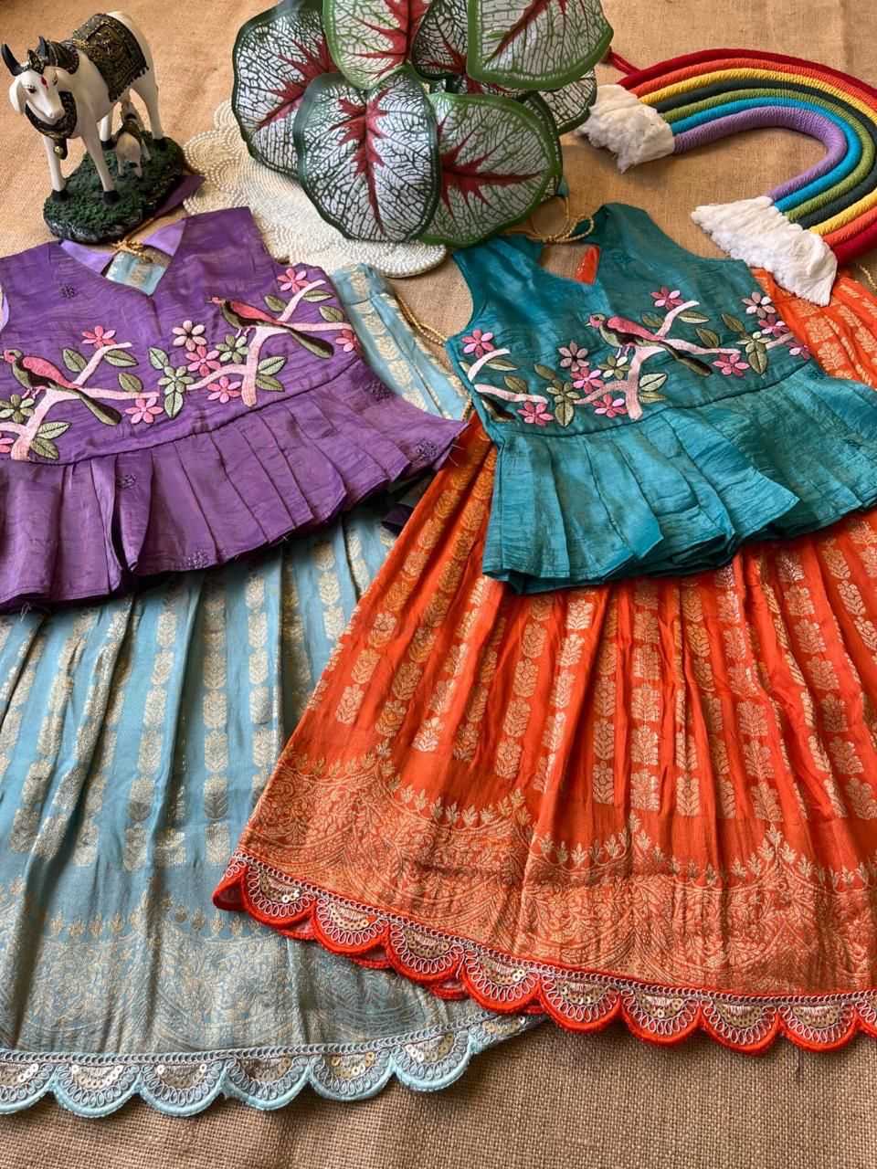 YNF Wholesale Georgette Kids Lehenga RIN235 Gold crush | Surat Manufacturer