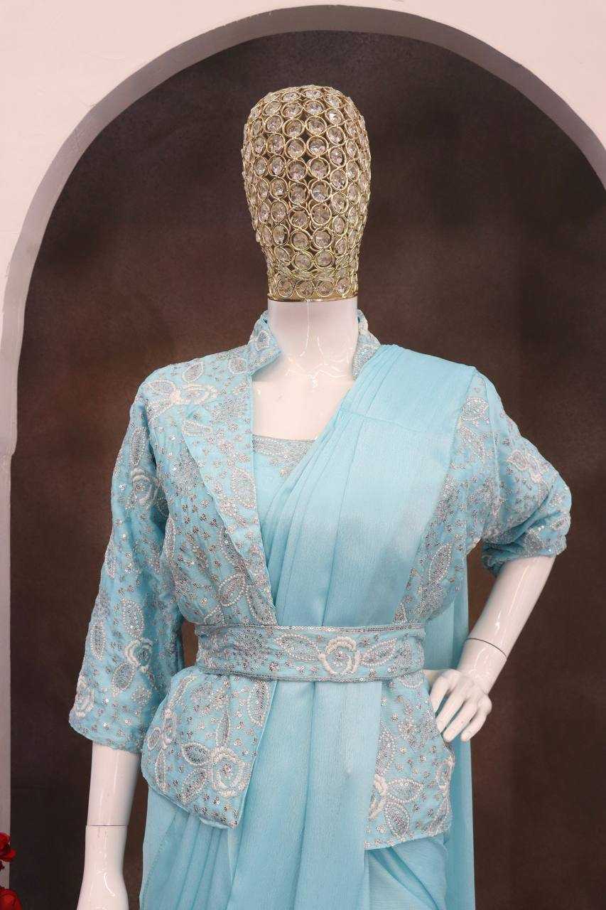 YNF Wholesale Heavy Chinnon Silk Saree with Belt KESH558 58 | Surat Manufacturer