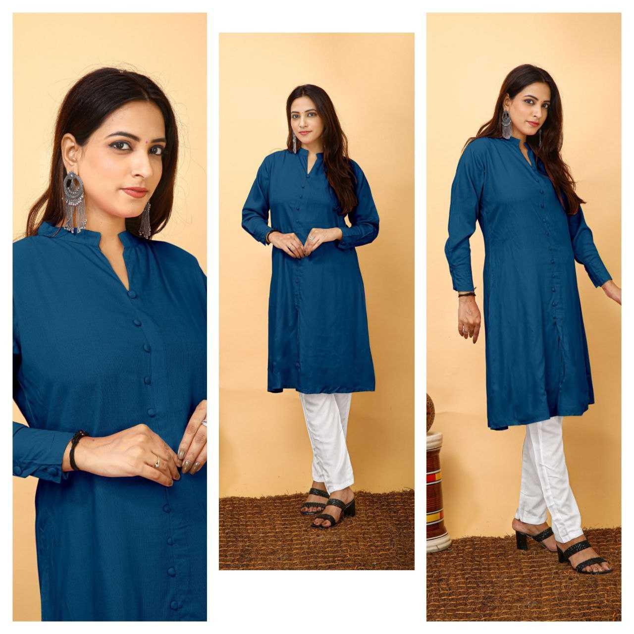 YNF Wholesale Heavy Rayon Workwear Kurtis KESH528 Flair Kurti | Surat Manufacturer