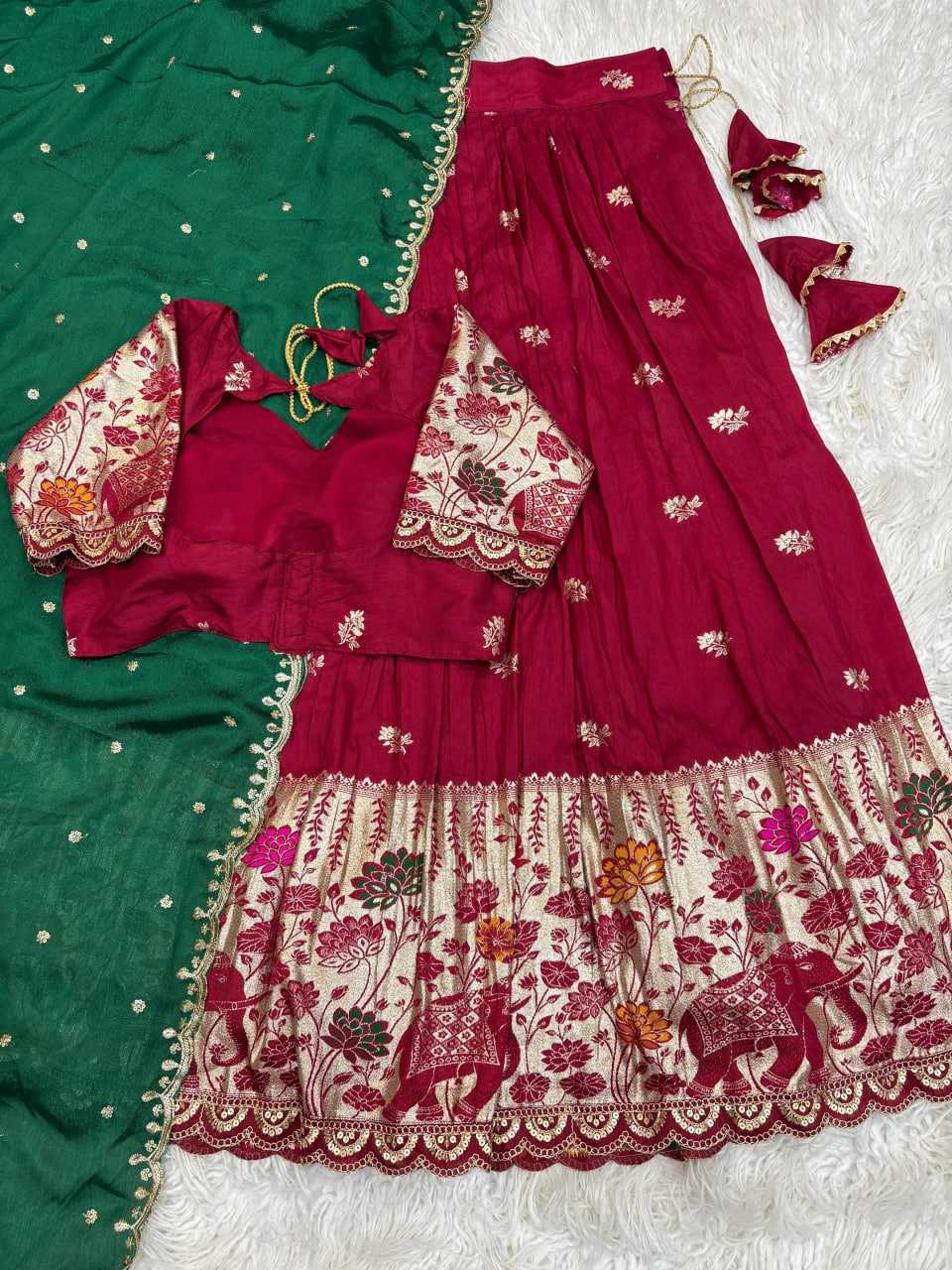 YNF Wholesale Jacquard Fancy Lehenga RIN195 Elephant stitched | Surat Manufacturer