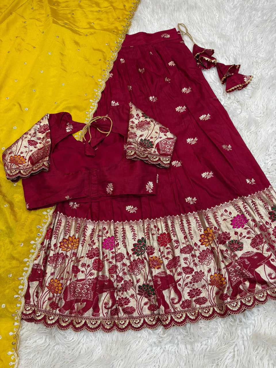 YNF Wholesale Jacquard Fancy Lehenga RIN195 Elephant stitched | Surat Manufacturer