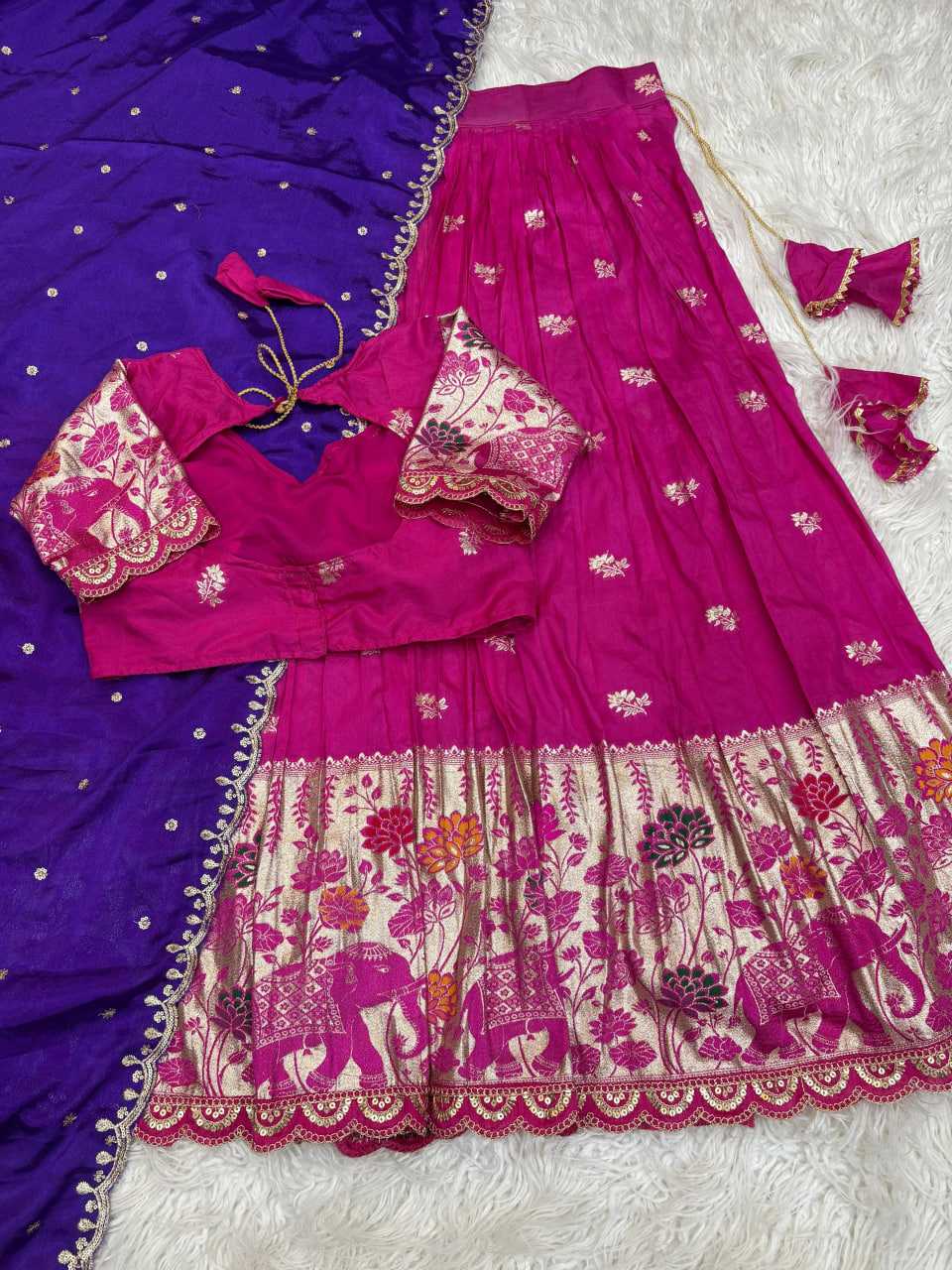 YNF Wholesale Jacquard Fancy Lehenga RIN195 Elephant stitched | Surat Manufacturer