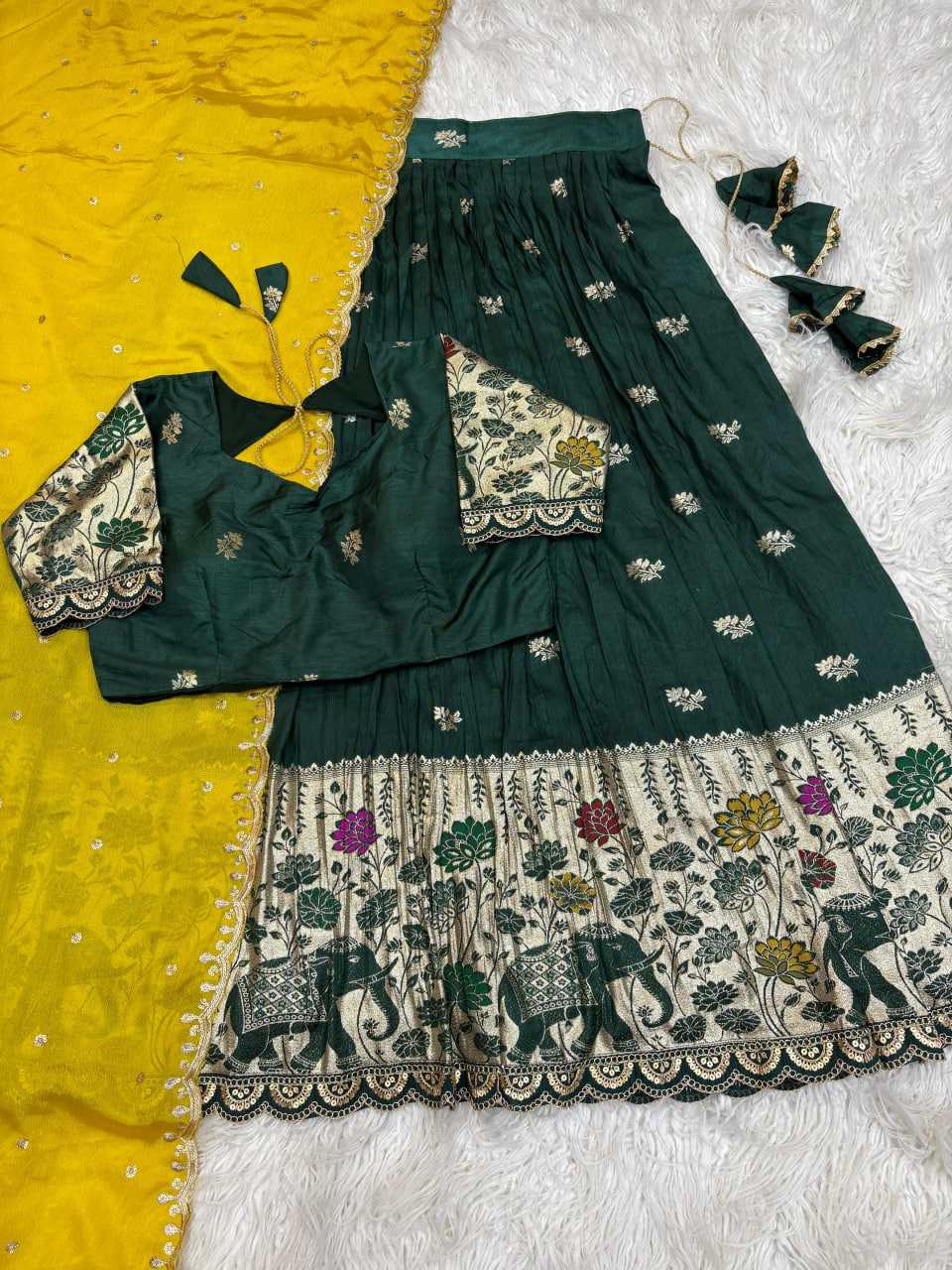 YNF Wholesale Jacquard Fancy Lehenga RIN195 Elephant stitched | Surat Manufacturer