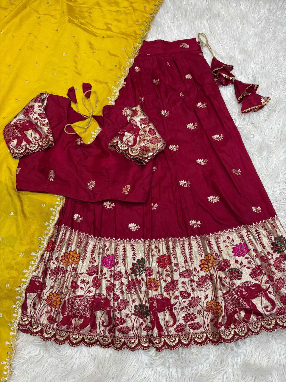 YNF Wholesale Jacquard Fancy Lehenga RIN195 Elephant stitched | Surat Manufacturer