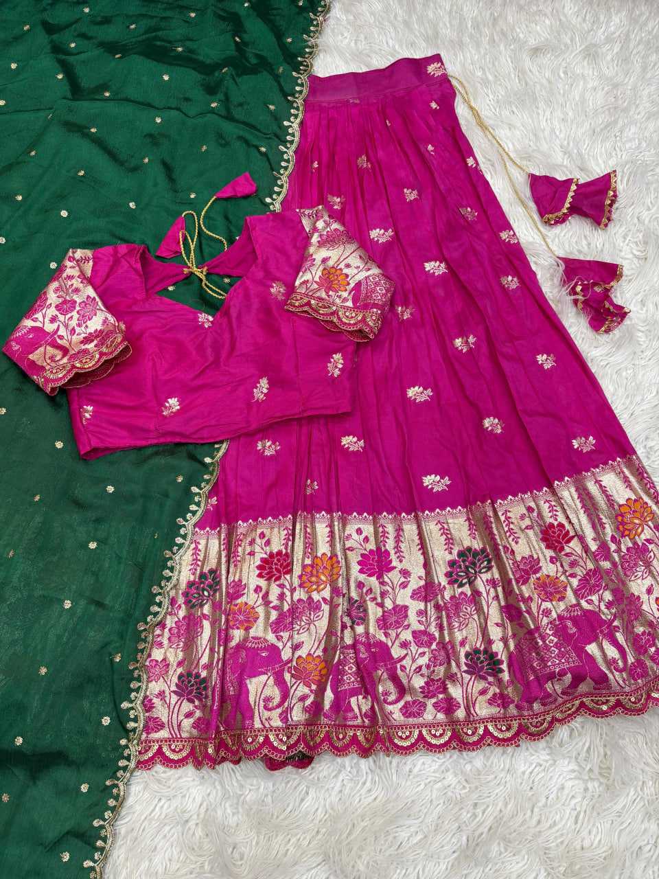 YNF Wholesale Jacquard Fancy Lehenga RIN195 Elephant stitched | Surat Manufacturer