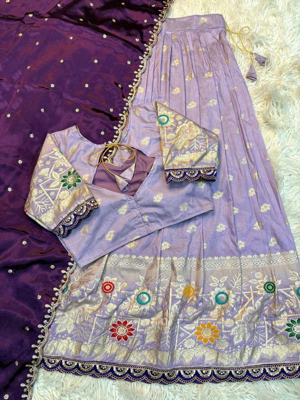 YNF Wholesale Jacquard Designer Lehenga RIN195 Floral Dola | Surat Manufacturer