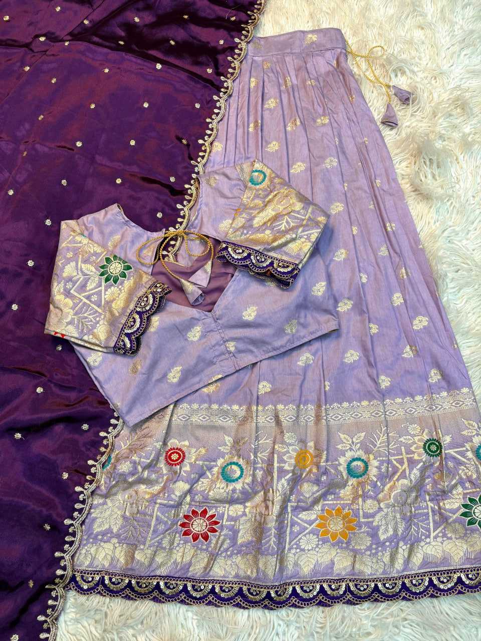 YNF Wholesale Jacquard Designer Lehenga RIN195 Floral Dola | Surat Manufacturer