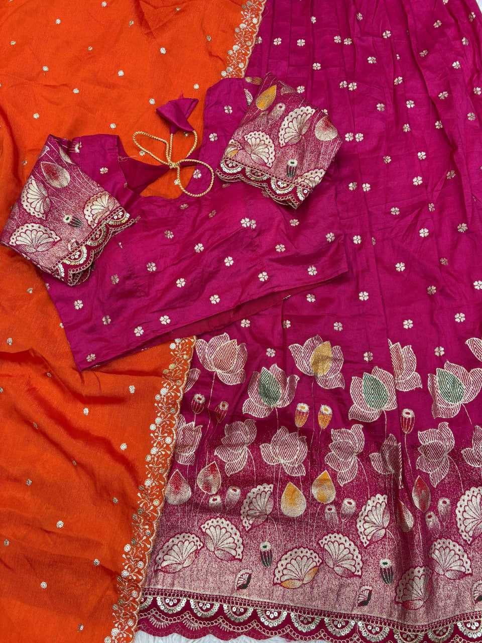 YNF Wholesale Jacquard Fancy Lehenga RIN195 Lotus | Surat Manufacturer