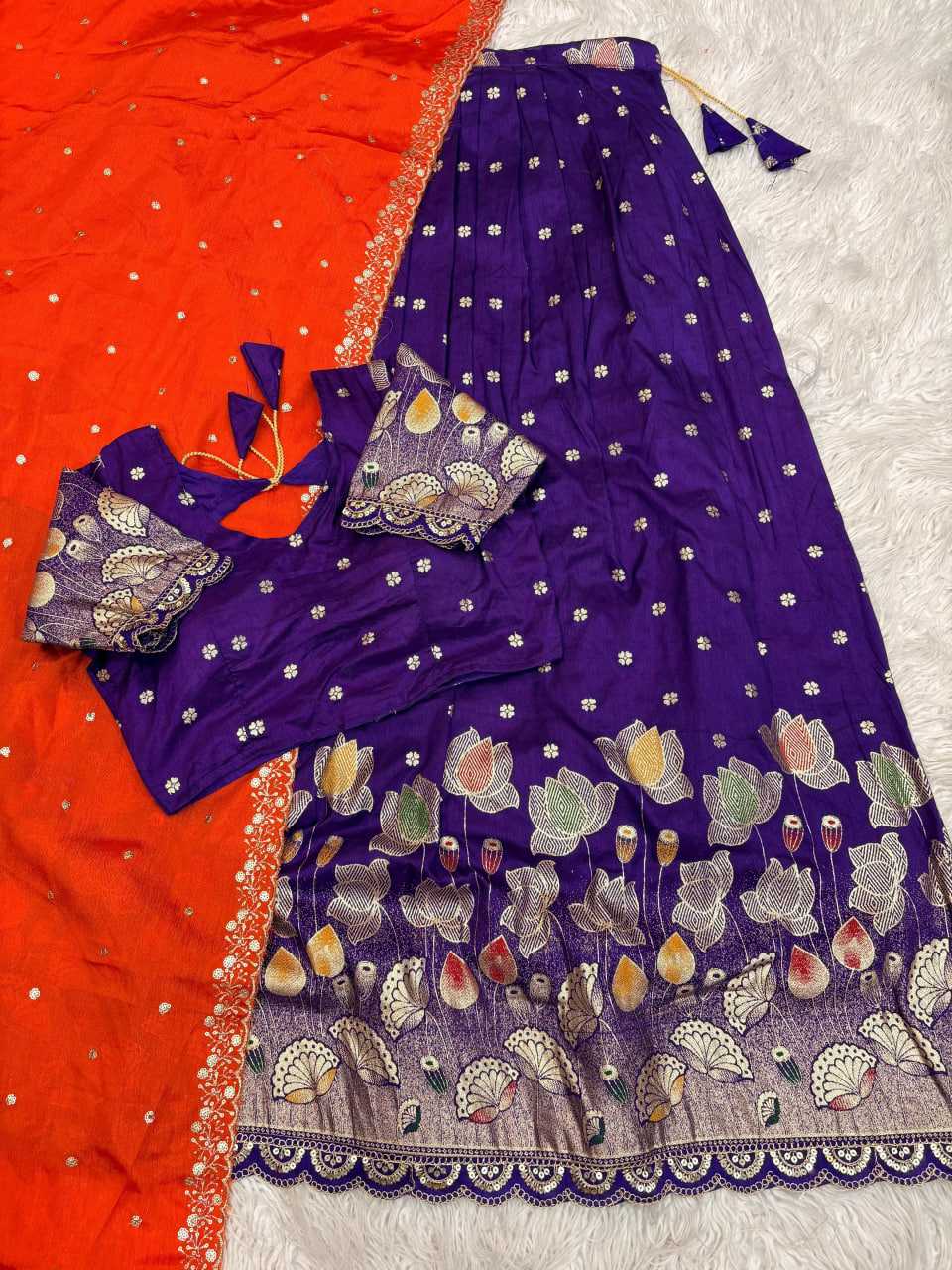 YNF Wholesale Jacquard Fancy Lehenga RIN195 Lotus | Surat Manufacturer