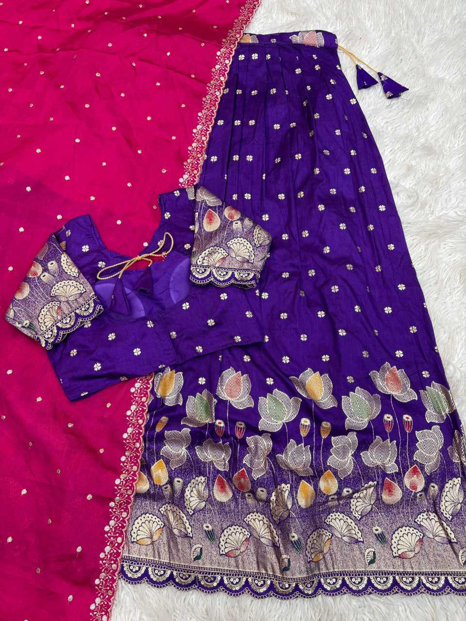 YNF Wholesale Jacquard Fancy Lehenga RIN195 Lotus | Surat Manufacturer
