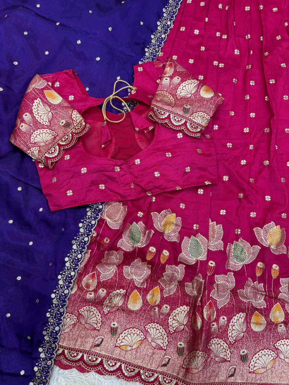 YNF Wholesale Jacquard Fancy Lehenga RIN195 Lotus | Surat Manufacturer