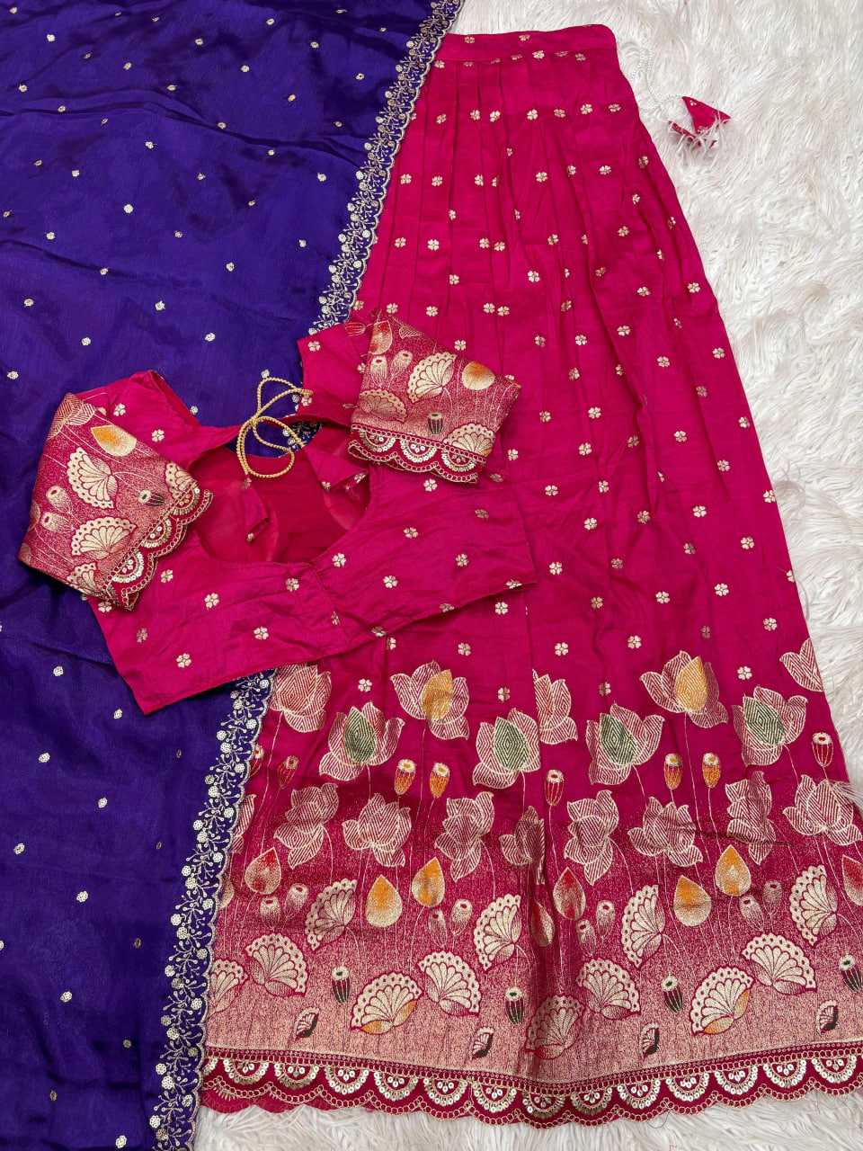 YNF Wholesale Jacquard Fancy Lehenga RIN195 Lotus | Surat Manufacturer