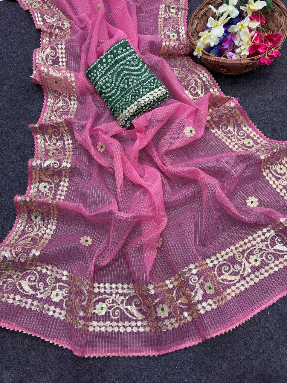 YNF Wholesale Kota Checks Party Wear Sarees KESH592 zari weave | Surat Manufacturer