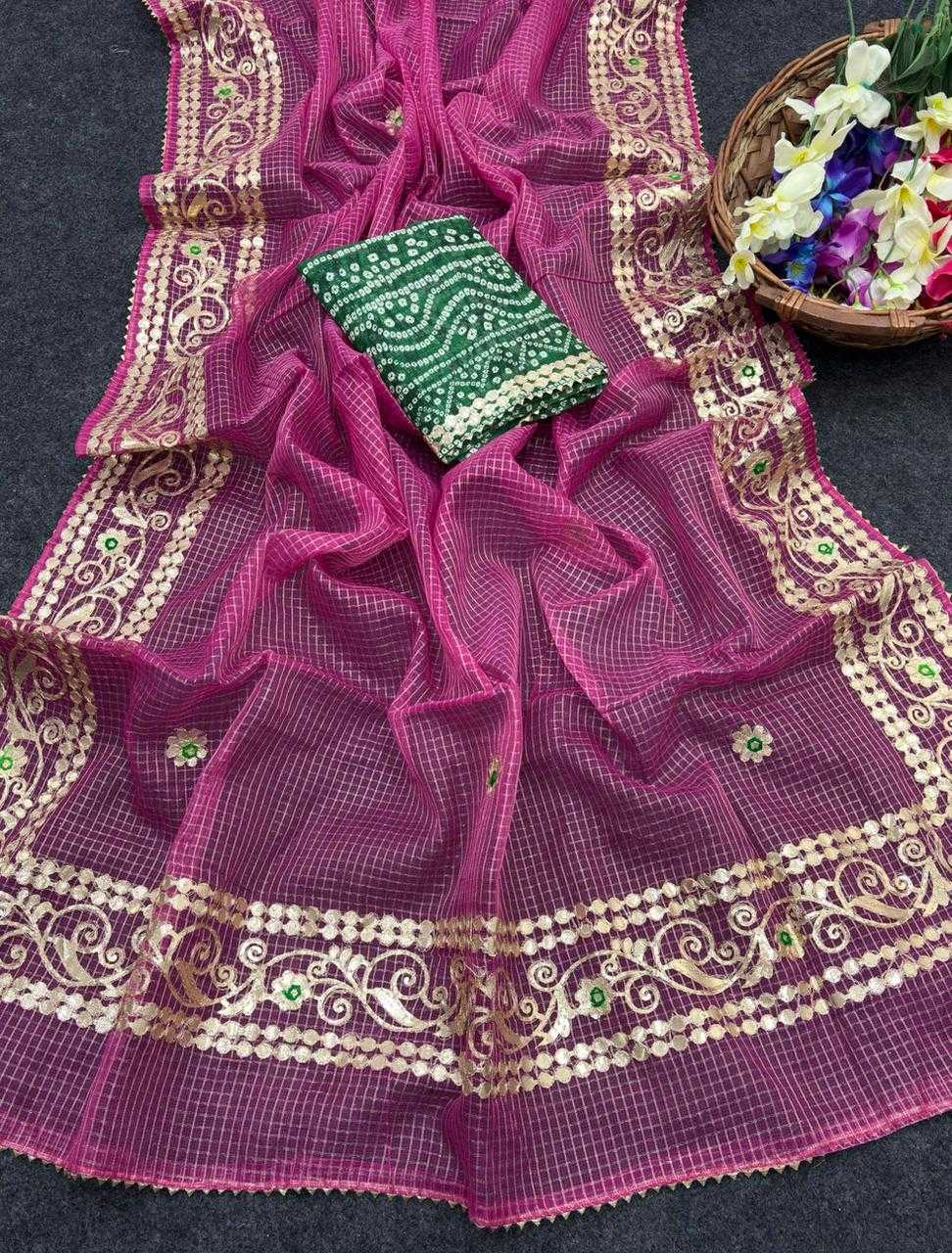 YNF Wholesale Kota Checks Party Wear Sarees KESH592 zari weave | Surat Manufacturer