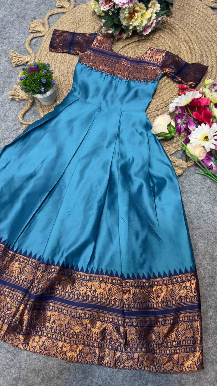 YNF Wholesale Lichi Silk Kids Gown KESH642 065 | Surat Manufacturer