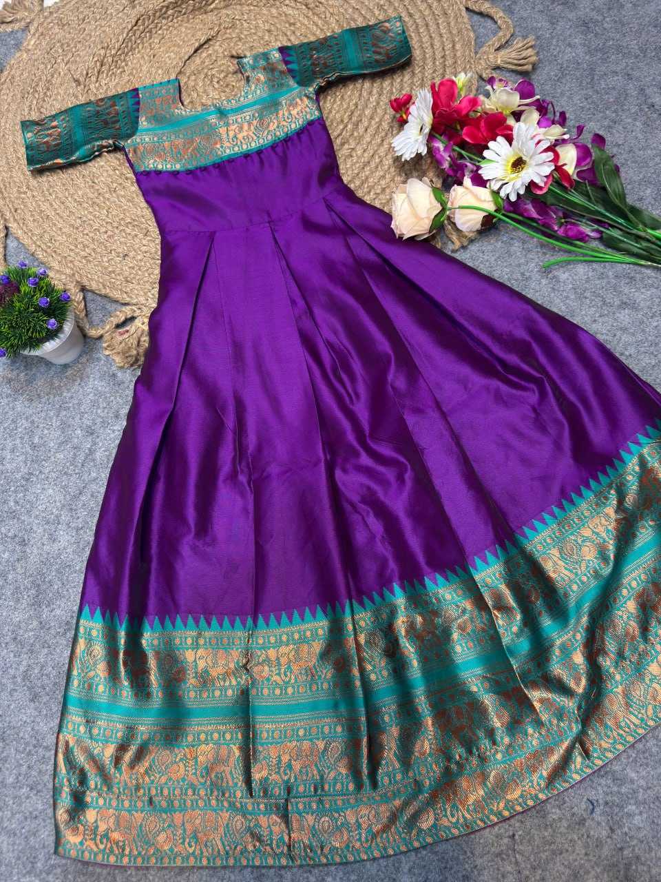 YNF Wholesale Lichi Silk Kids Gown KESH642 065 | Surat Manufacturer
