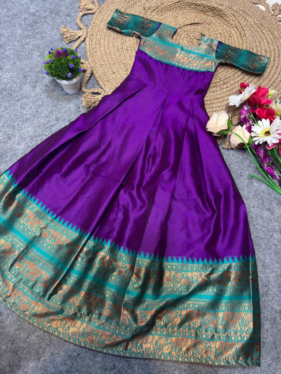 YNF Wholesale Lichi Silk Kids Gown KESH642 065 | Surat Manufacturer
