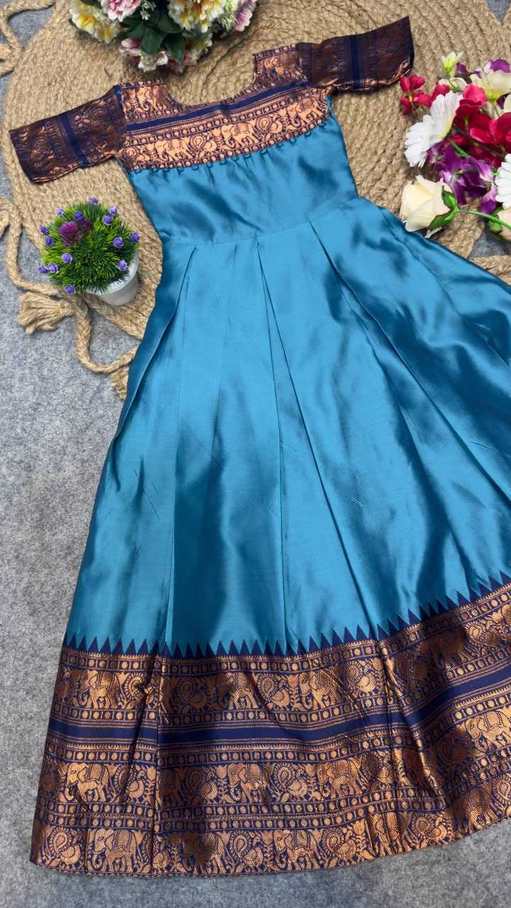 YNF Wholesale Lichi Silk Kids Gown KESH642 065 | Surat Manufacturer