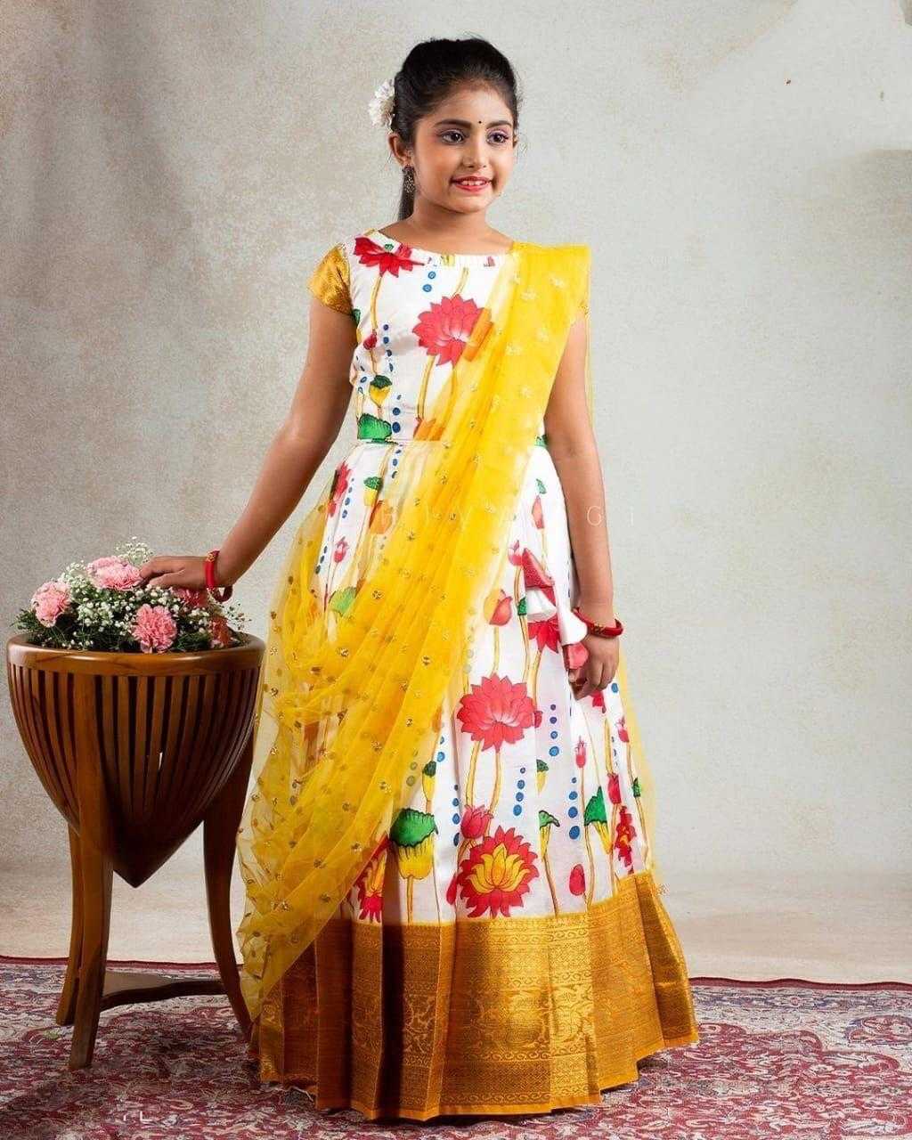 YNF Wholesale Lichi Silk Ethnic Dresses For Kids RIN235 Lichi Silk | Surat Manufacturer