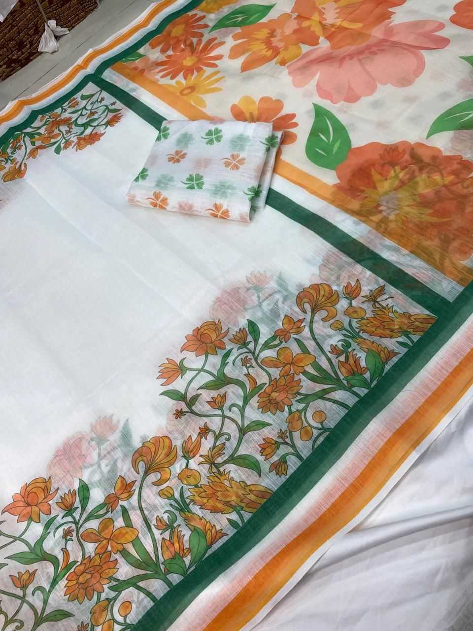YNF Wholesale Linen Linen Sarees KESH577 REPUBLIC DAY | Surat Manufacturer
