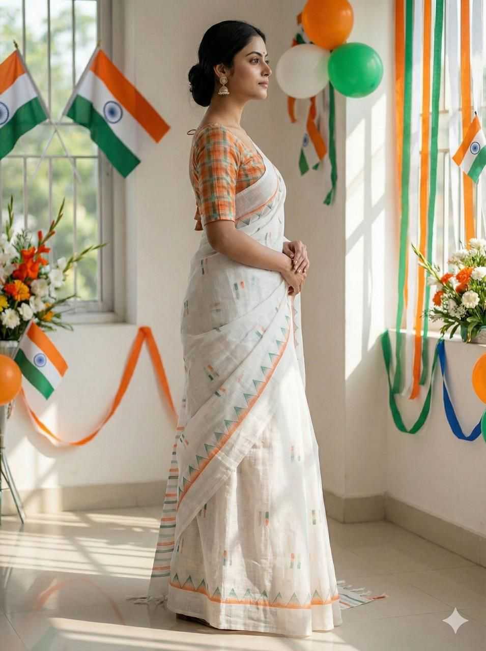 YNF Wholesale Linen Linen Sarees KESH577 REPUBLIC DAY | Surat Manufacturer
