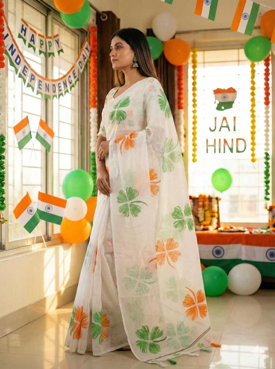 YNF Wholesale Linen Linen Sarees KESH577 REPUBLIC DAY | Surat Manufacturer