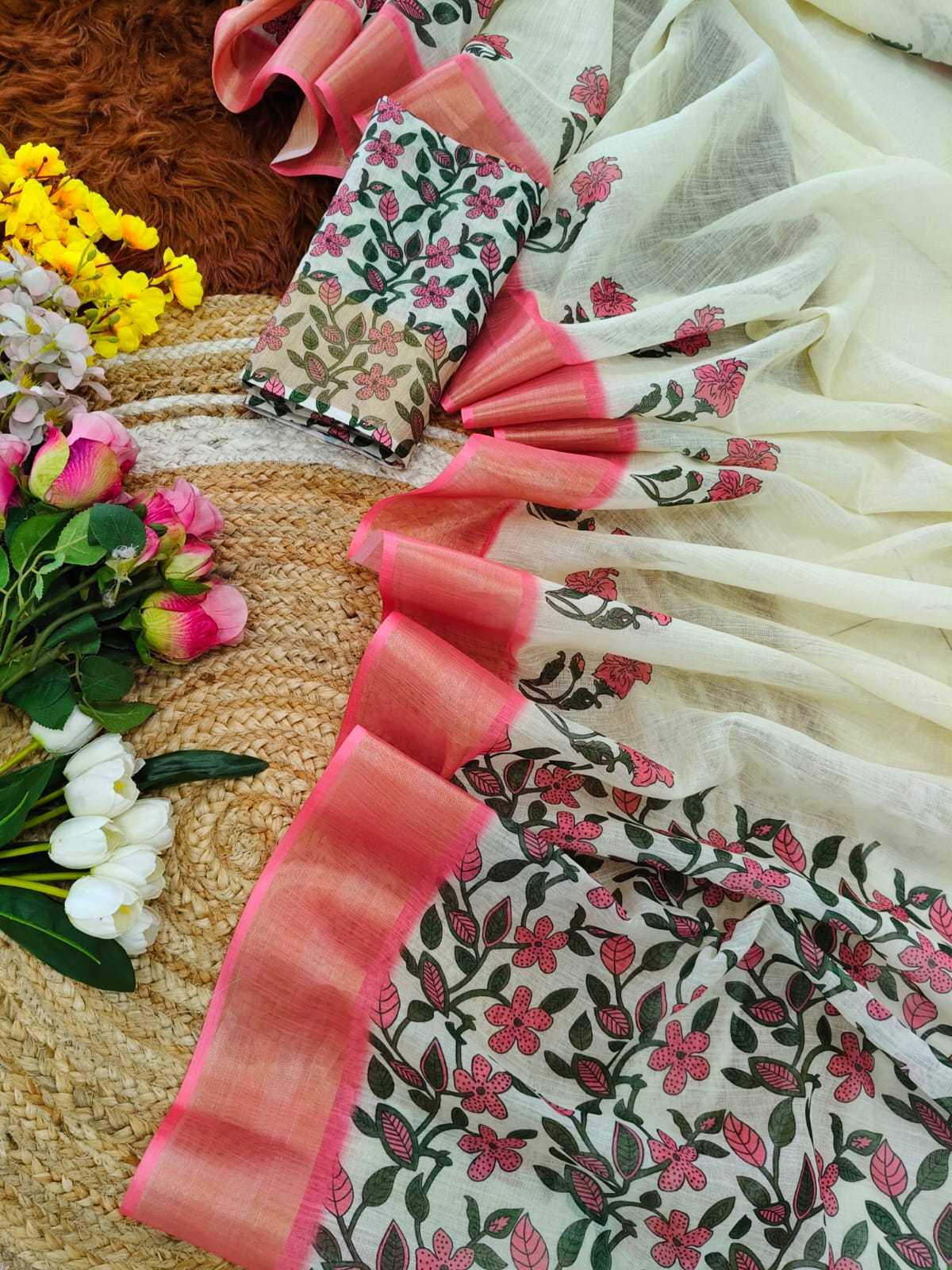 YNF Wholesale Linen Printed Sarees KESH682 NUVA | Surat Manufacturer