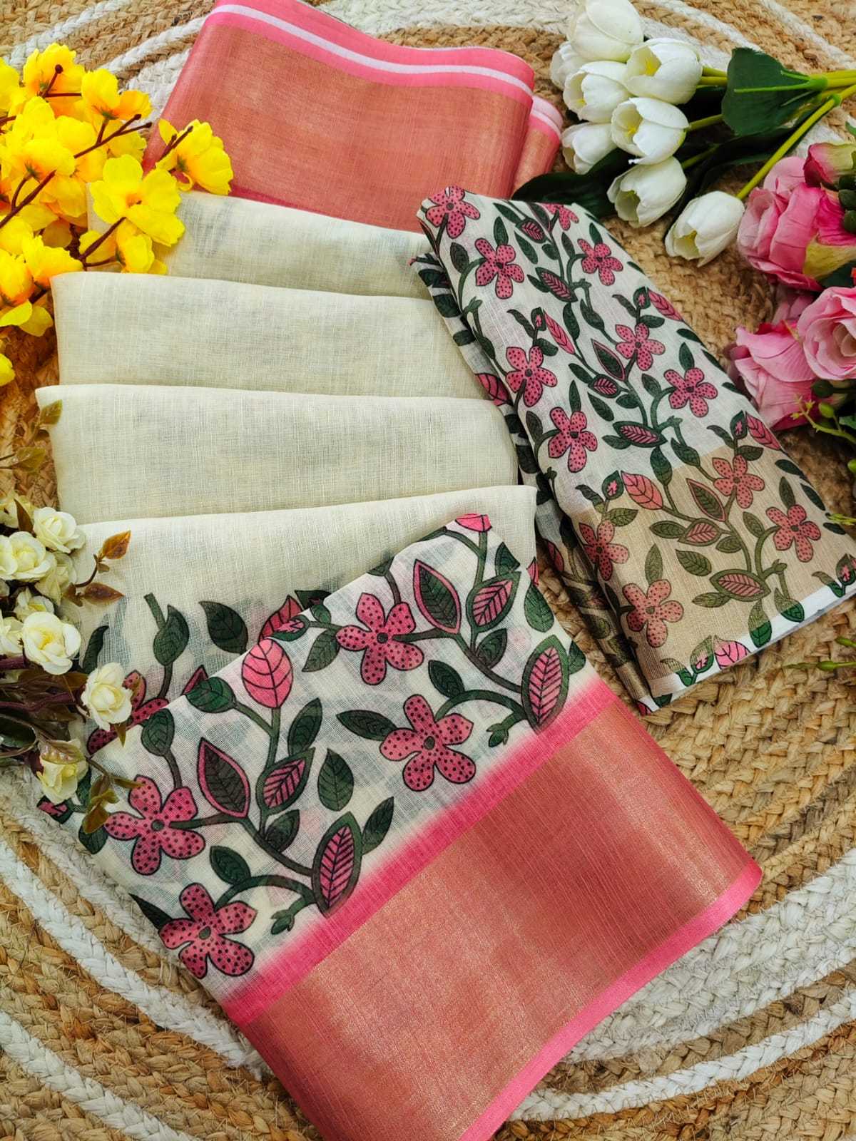 YNF Wholesale Linen Printed Sarees KESH682 NUVA | Surat Manufacturer