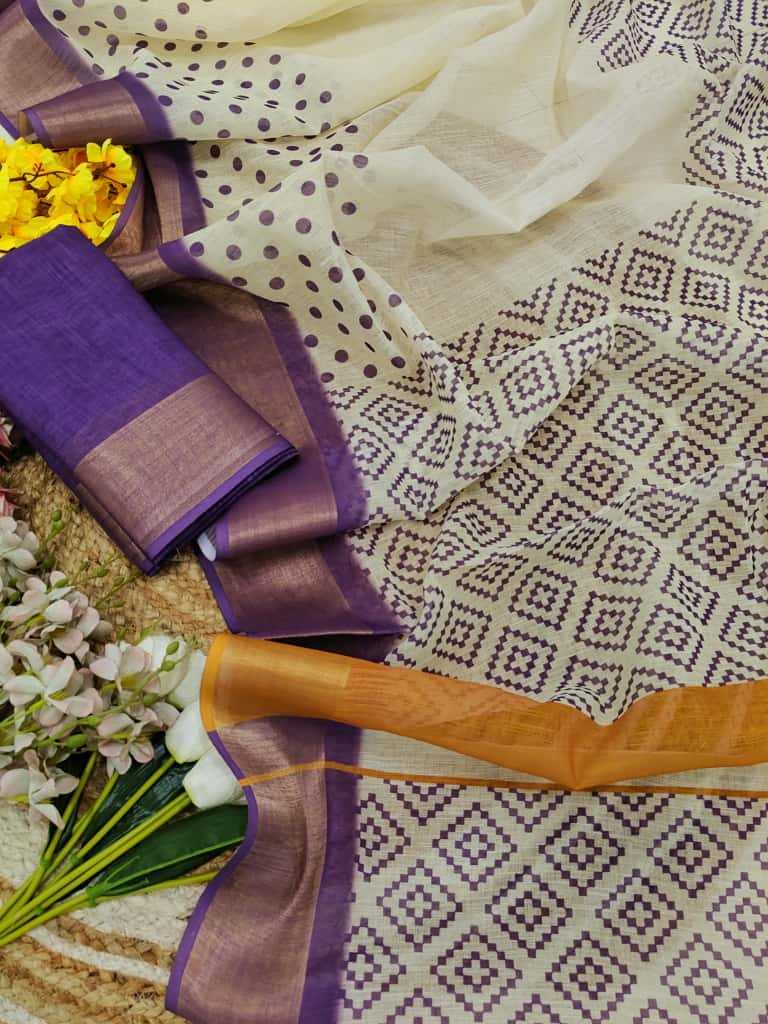 YNF Wholesale Linen Printed Sarees KESH682 Zari | Surat Manufacturer