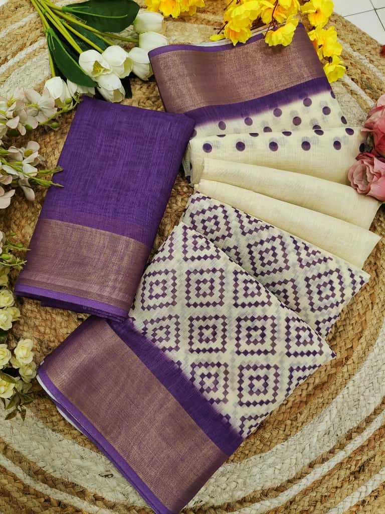 YNF Wholesale Linen Printed Sarees KESH682 Zari | Surat Manufacturer