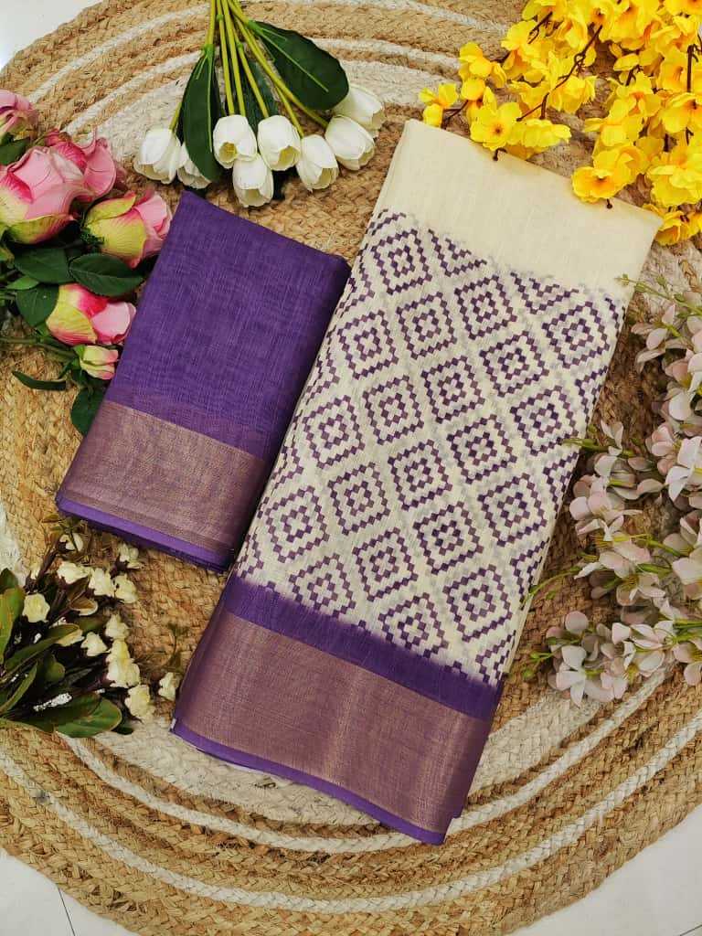 YNF Wholesale Linen Printed Sarees KESH682 Zari | Surat Manufacturer